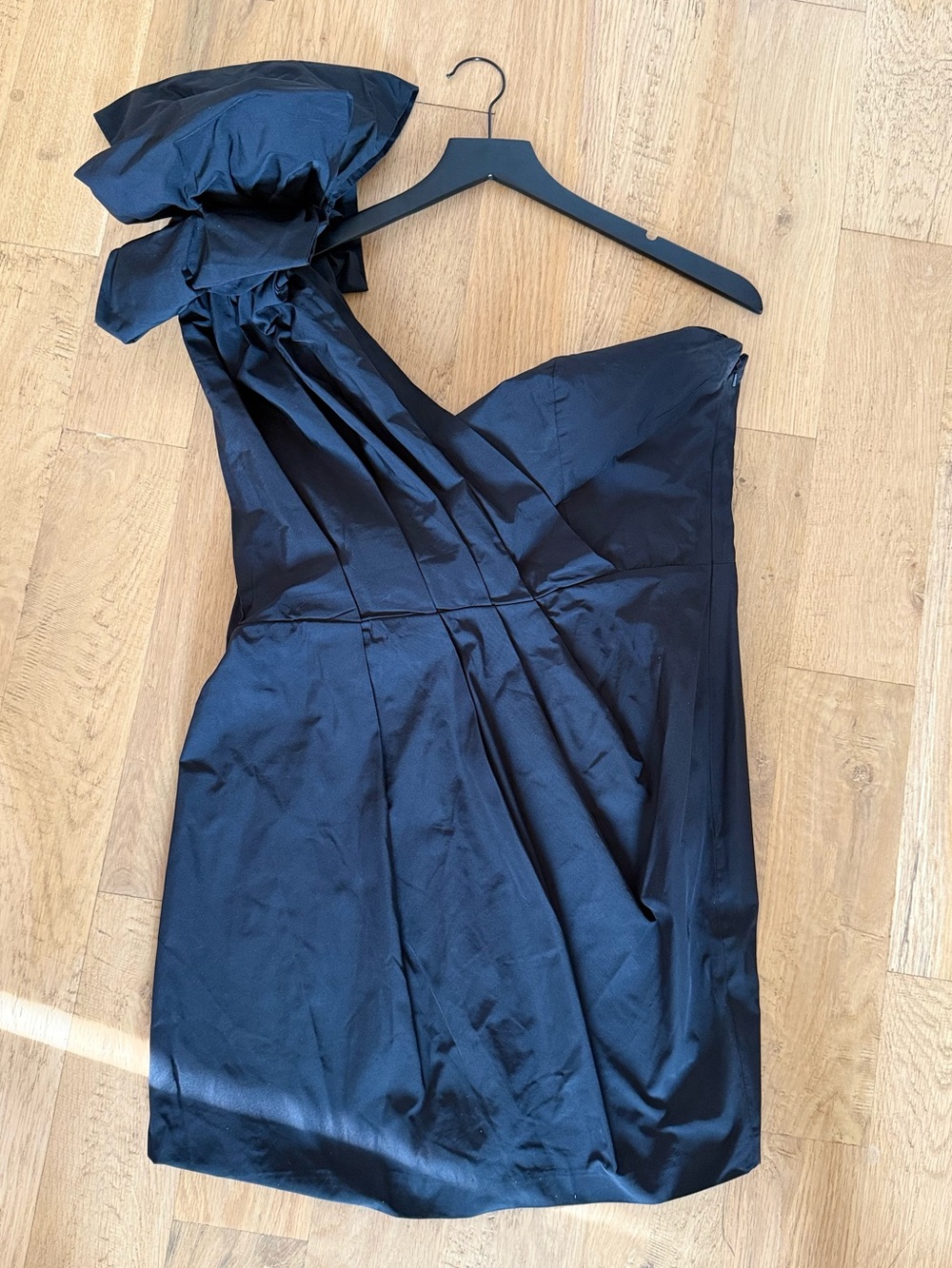 ASOS Black One-Shoulder Dress with Statement Bow